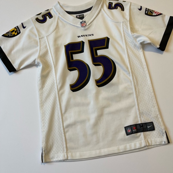 Youth Baltimore Ravens Terrell Suggs Nike White Game Jersey Size M - Picture 3 of 8